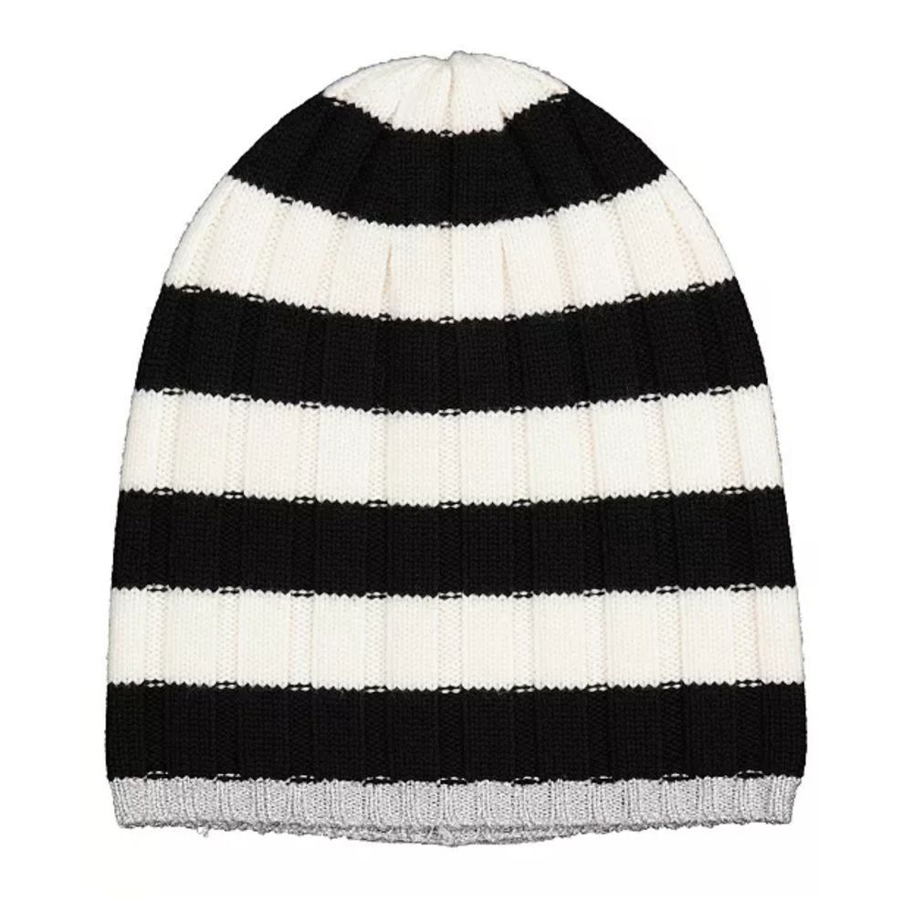 Kate Spade Black and‎ White Stripe Beanie One Size
